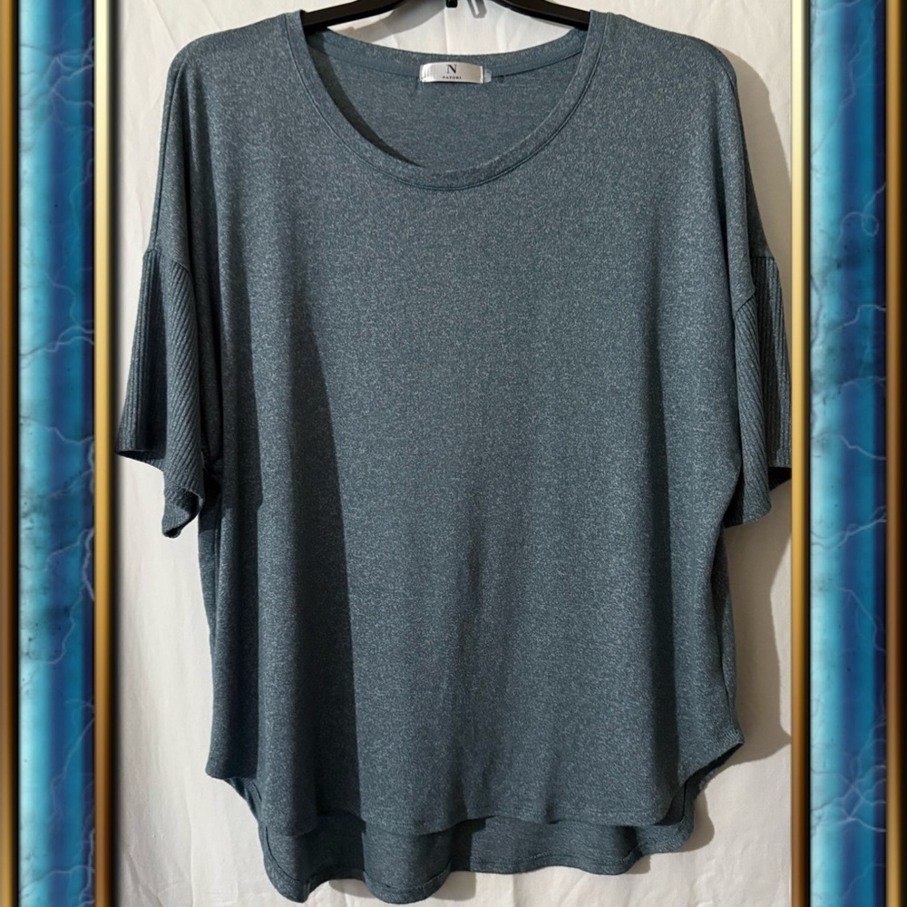 Natori Blue Gray Knit Top